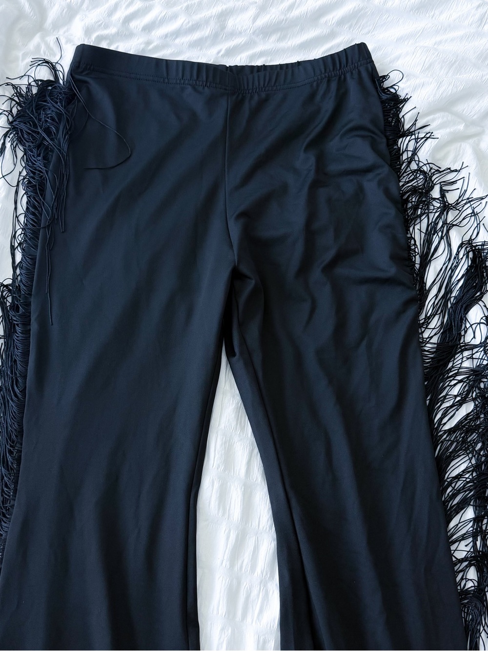 Western / Cowgirl Black Fringe Wide Leg Pants